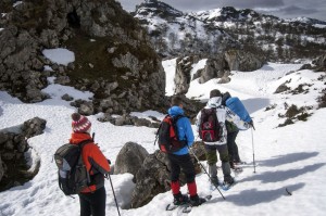 raquetas de nieve en picos de europa