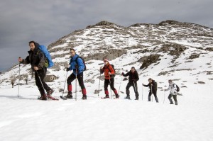 raquetas de nieve en picos de europa